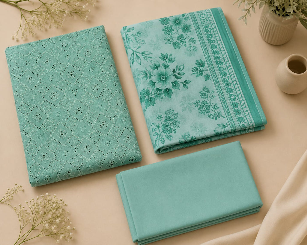 Chikankari Lawn Unstitched Suit – Chameli | 3 Piece