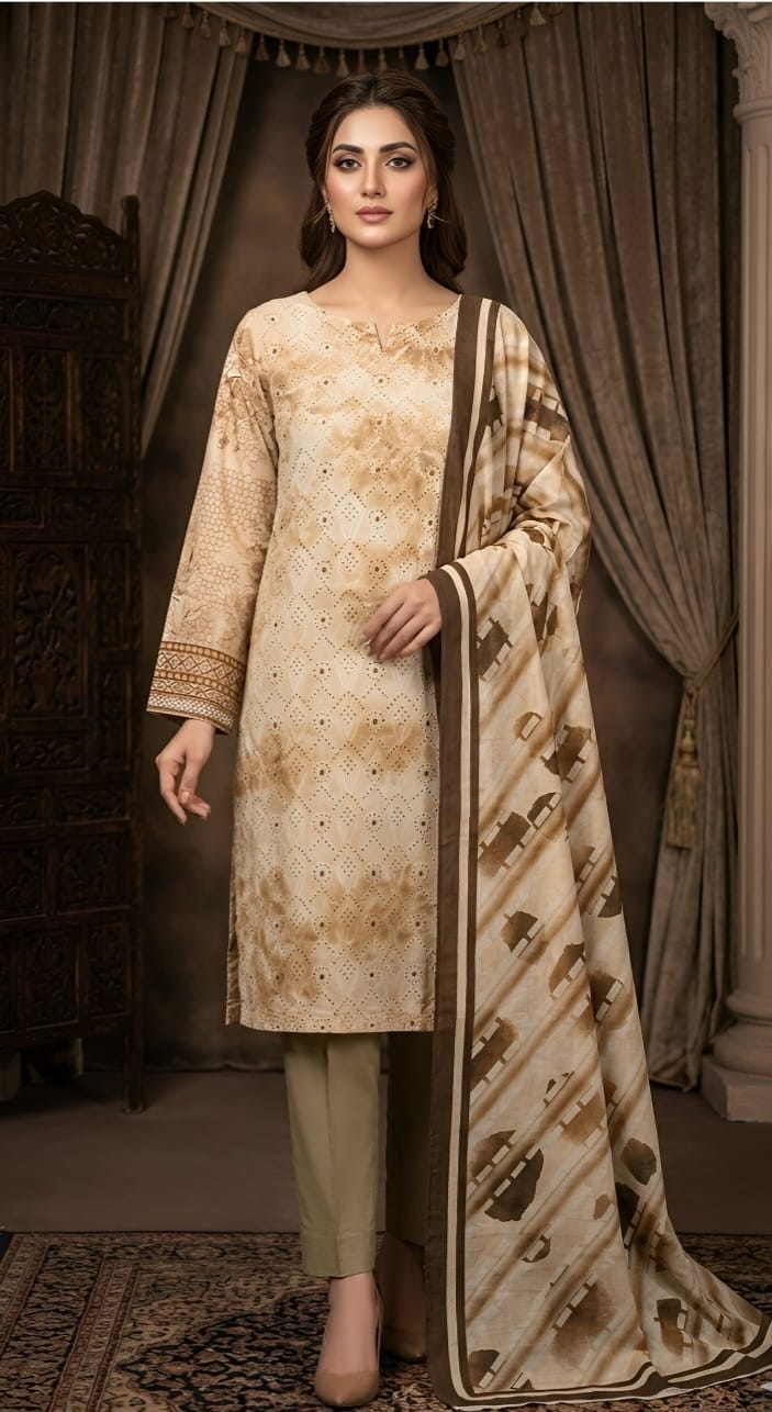 Chikankari Lawn Unstitched Suit – Yasmin | 3 Piece