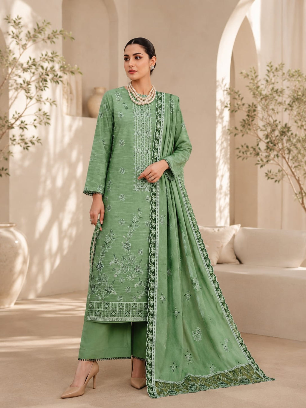 Premium Bara Dora Lawn Embroidered Unstitched Suit – Gulistan | 3 Piece
